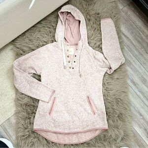 Thread & Supply Blush Heathered Pink Hooded Sweatshirt